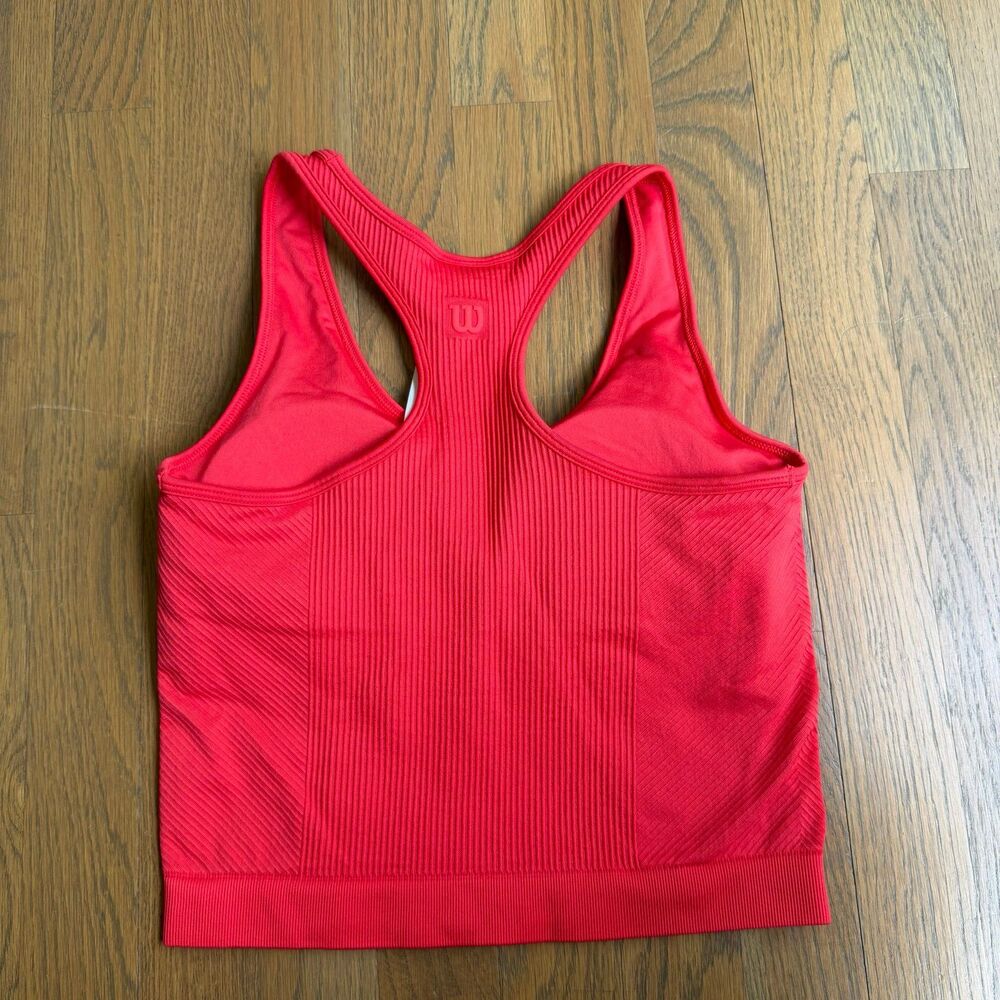 WILSON Everyday Brami Tennis Tank Top Sports Bra Infrared Red Small - Picture 7 of 11
